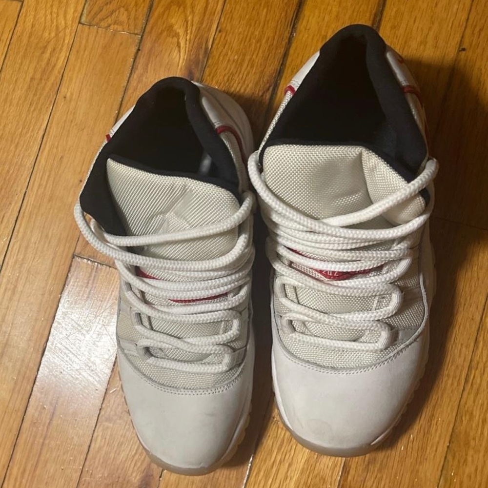 Air Jordan 11 Suede white & red outline. Willing to negotiate price.